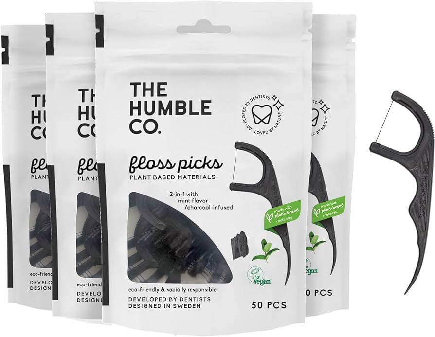 The Humble Co. Floss Picks (200 Count) – Sustainable, Plant Based and Eco-Friendly Natural Dent... | Amazon (US)