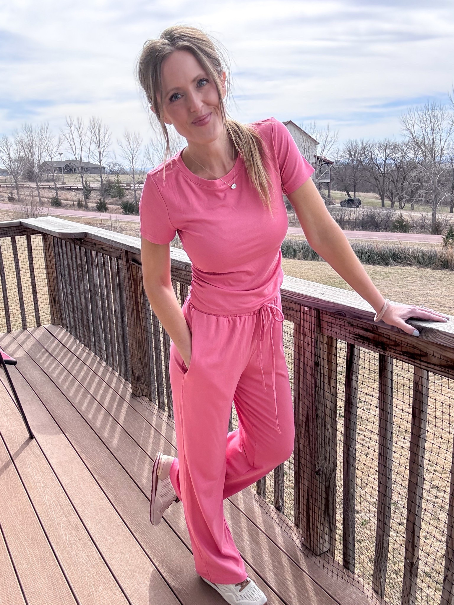 This 2 piece set in rose is both cute and comfy! 💕 Loving the short sleeves for spring! Wearing a small.

As an Amazon Influencer I earn commission on qualifying purchases.

Pink outfit inspo, mom style, casual vibes, two piece set, pink set, spring fashion 2026

#LTKMidsize #LTKOver40 #LTKmomlife