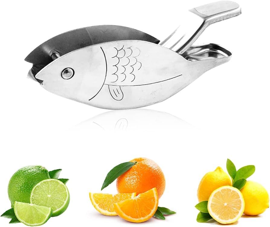 Lemon Squeezer Manual Juicer Stainless Steel Lemon Slice Squeezer Fish Shape Hand Juicer Kitchen ... | Amazon (US)