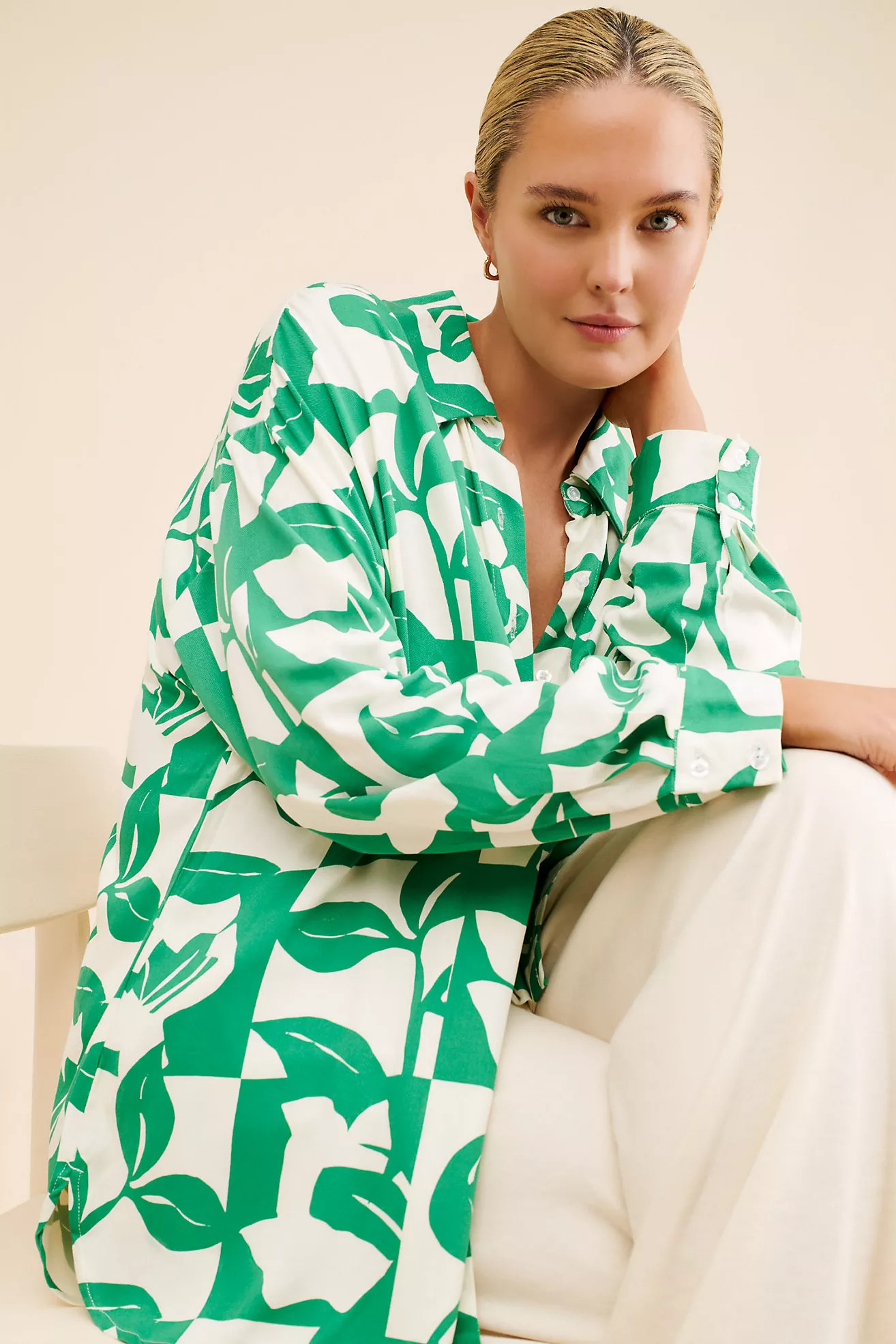 Eloquii Relaxed Long Sleeve Button Down Shirt | Anthropologie (US)