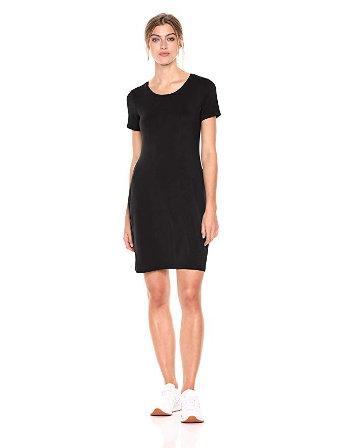 Daily Ritual Women's Jersey Short-Sleeve Scoop Neck T-Shirt Dress | Amazon (US)