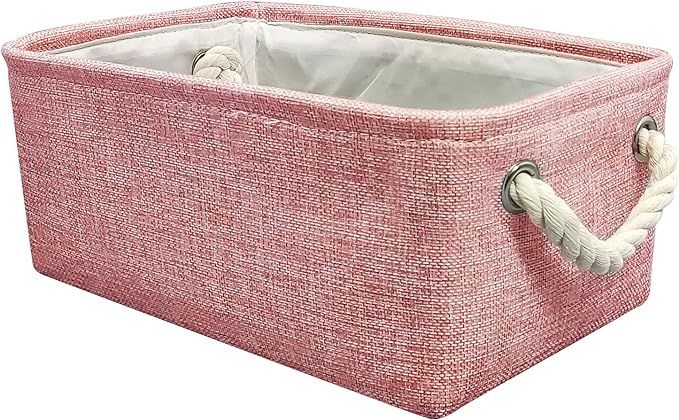 Protecu Storage Bins - Storage Baskets for Organizing with Cotton Rope Handles | Fabric Baskets f... | Amazon (US)