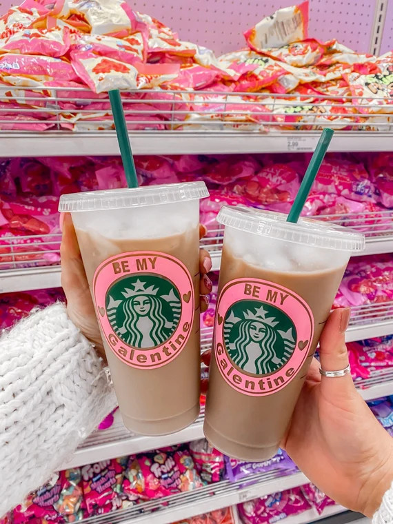 Be My Galentine Starbucks Tumblers!/Valentine’s Day/tumbler/pink | Etsy (US)