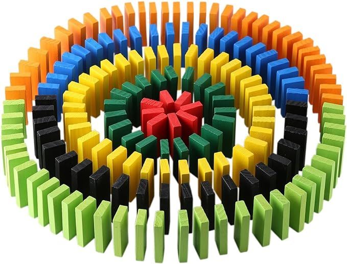 Click N' Play 300-piece 100% Real Wooden Domino Blocks Set, Racing Toy Game, Building and Stackin... | Amazon (US)