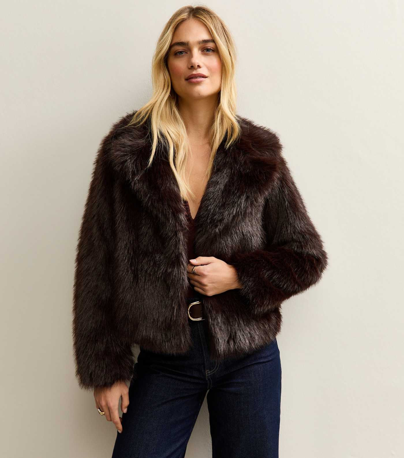 Dark Brown Faux Fur Coat | New Look | New Look (UK)