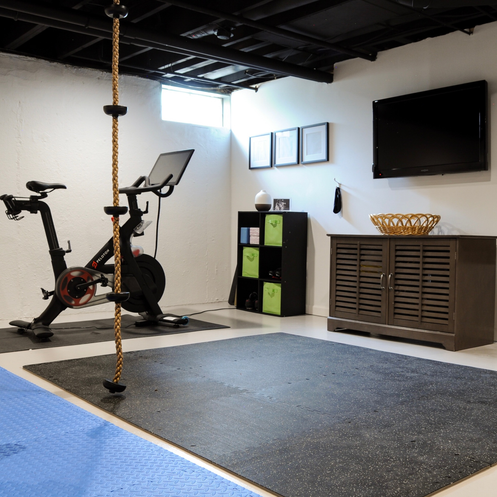 Unfinished basement gym 

#LTKFitness #LTKHome #LTKFindsUnder100