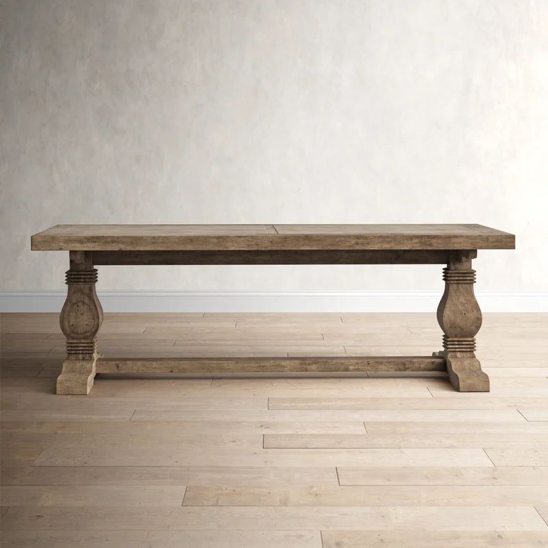 Kinston 94.5'' Pine Solid Wood Trestle Dining Table | Wayfair North America