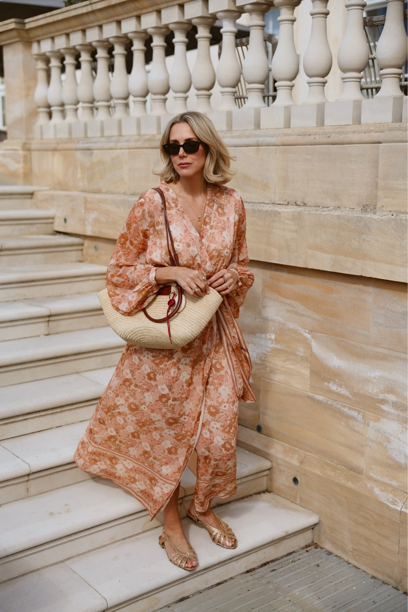 Summer dress, wedding guest dress, floral dress, Chelsea flower show outfit, basket bag, sandals

#LTKuk #LTKspring #LTKsummer