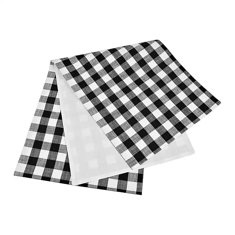 New! Black and White Check Table Runner, 108 in. | Kirkland's Home
