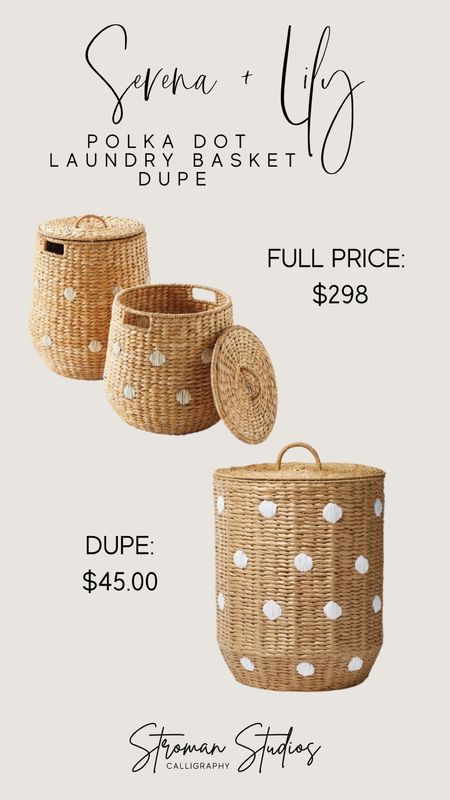 I found the perfect DUPE of the polka dot laundry baskets we used in our baby girl’s nursery for less than $50!! 🙌🏼🙌🏼 

#laundrybasket #dupe #serenaandlily #polkadot #nurserydecor #nursery #basket #wovenbasket #laundry #homedecor #maternity #itsagirl #babygirl 

#LTKFind #LTKunder50 #LTKhome