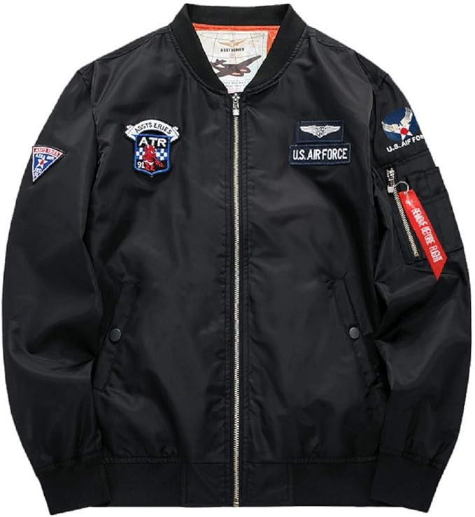 CORIRESHA Mens Apollo NASA Patches Slim Fit Bomber Jackets Windbreaker | Amazon (US)
