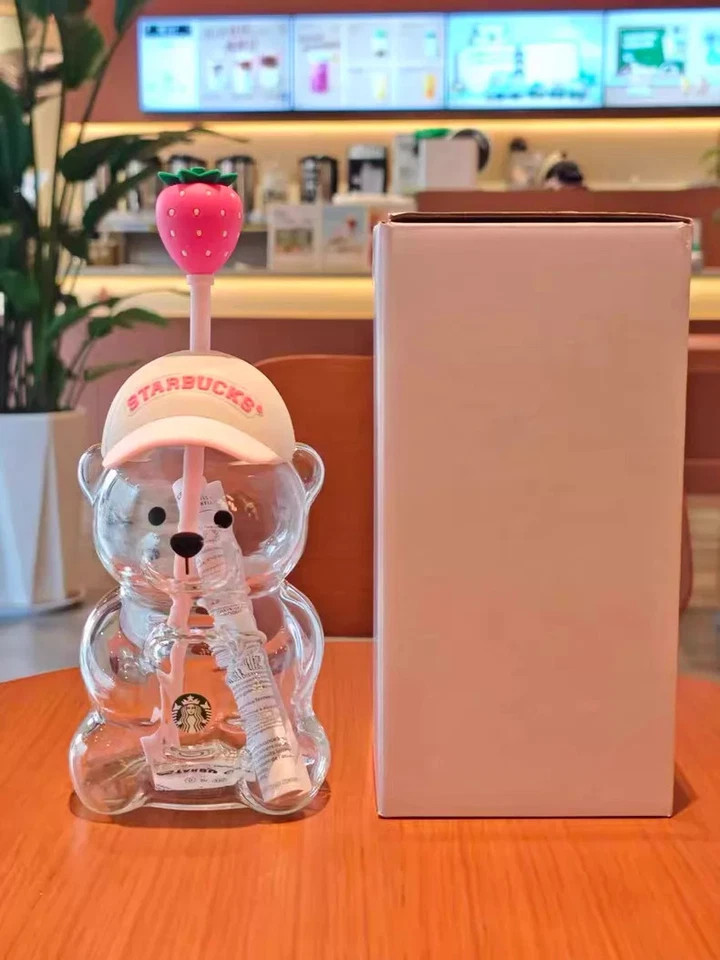 2026 New Starbucks Bearista Bear Cup Tumblers Strawberry Topper Baseball cap USA | eBay | eBay US