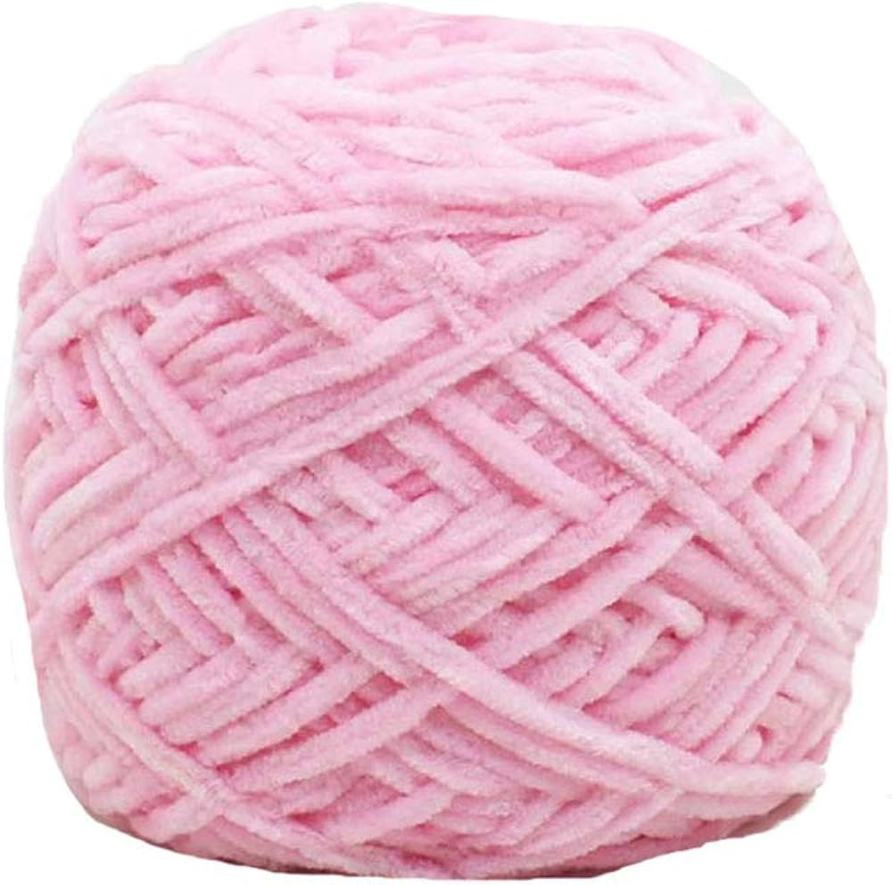 Fluffy Light Pink Velvet Chenille Yarn 8oz/250g DIY Crocheting Knitting Chenille Yarn Afghan Maki... | Amazon (US)