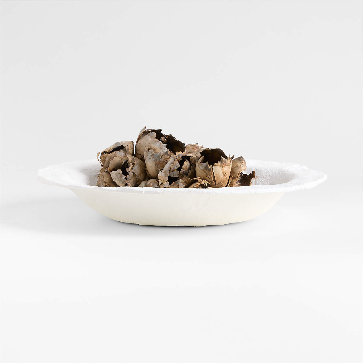 Sonara White Metal Centerpiece Bowl 18.5" + Reviews | Crate & Barrel | Crate & Barrel