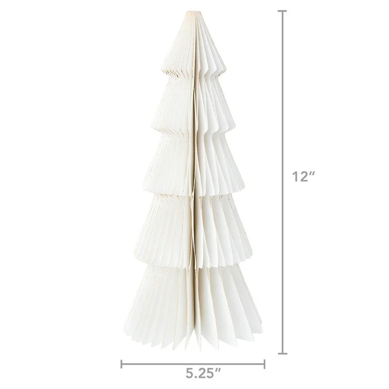 Paper Christmas Tree Tabletop Decorations, White, 3 Count, by Holiday Time | Walmart (US)