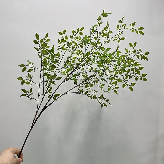 3Pcs Artificial Plant Leaves Bunches 41.7 Inch Nandina Artificial Greenery Stems Plants Branches ... | Amazon (US)