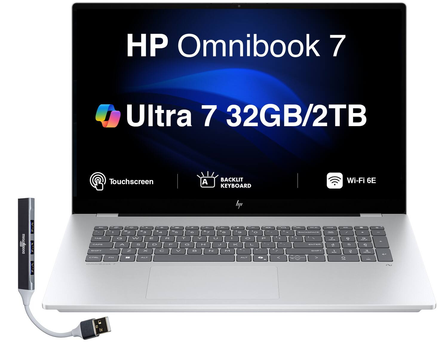 HP - Upgraded - Omnibook 7 Laptop 17.3 FHD Display (Ultra 7-258V, 32GB, 2TB SSD, Intel Arc 140V, Win 11 Pro) w/USB Hub - Silver | Best Buy U.S.