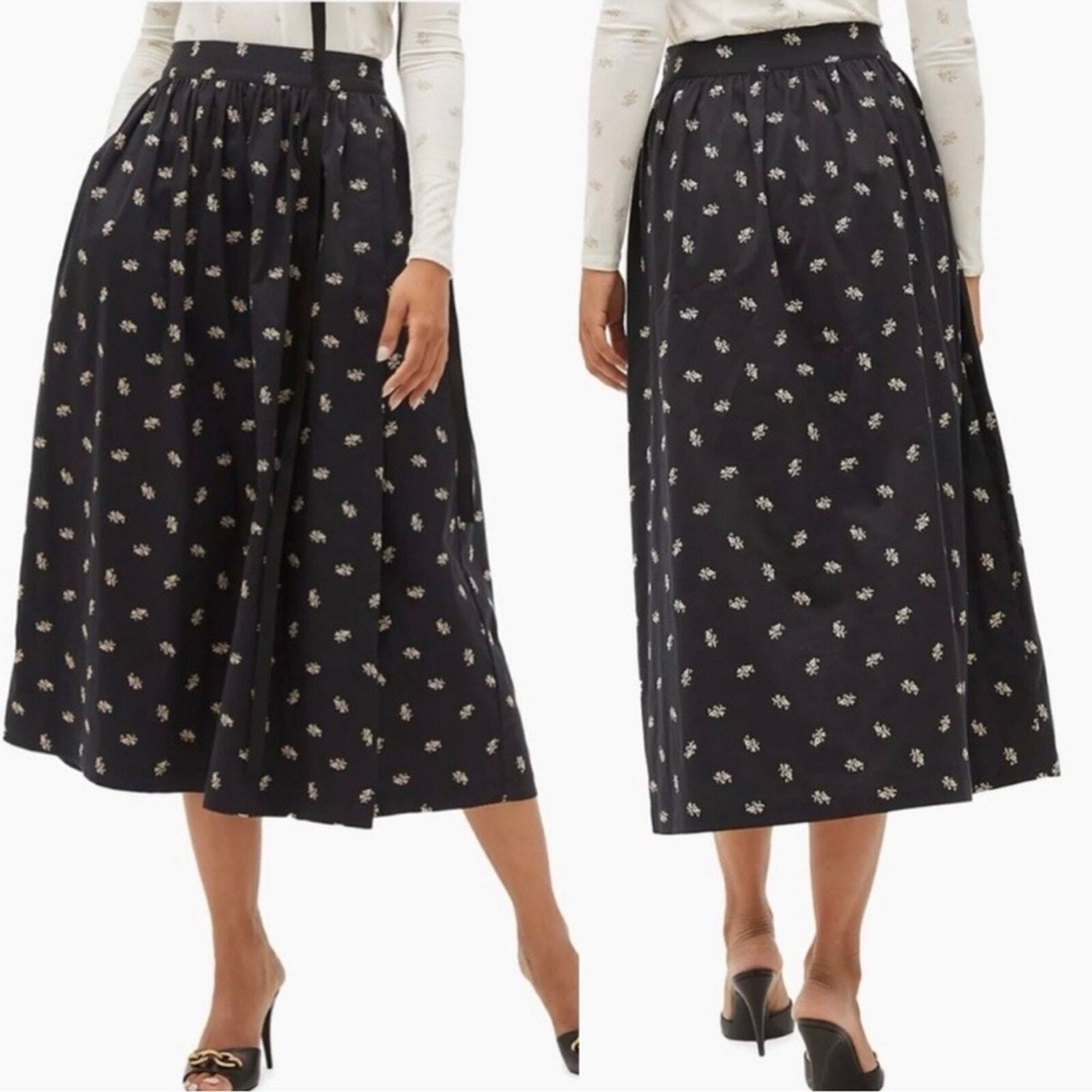 Hill House Home Krista Black Floral Jacquard Side Zip Maxi Skirt Sz XL NWT | eBay | eBay US
