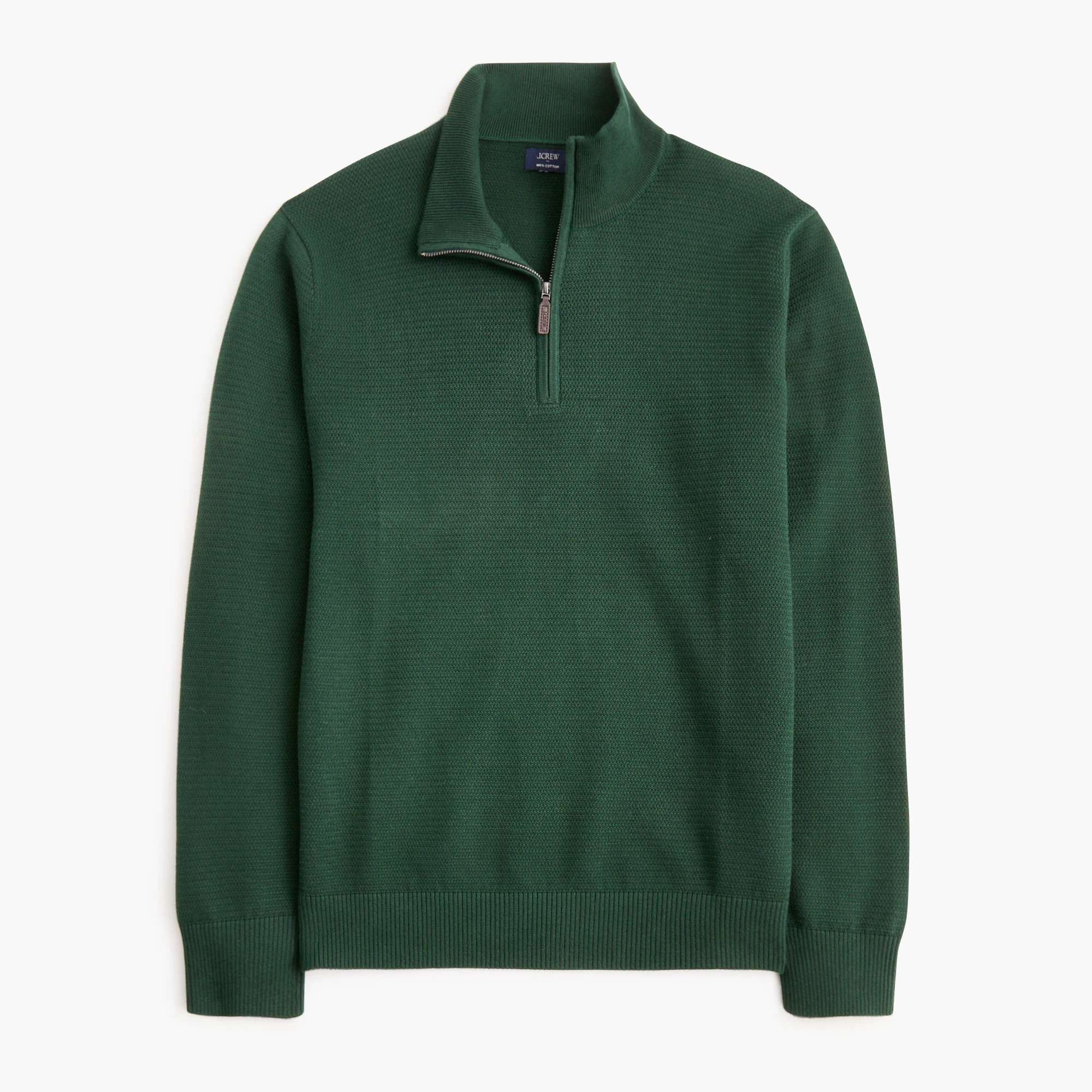 Cotton basketweave quarter-zip sweater | J.Crew Factory