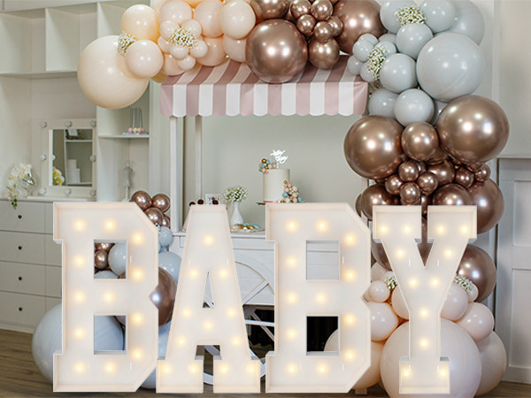 4FT Marquee Light Up Numbers Letters, Mosaic Numbers for Balloons, Giant Marquee Numbers, Mosaic ... | Amazon (US)