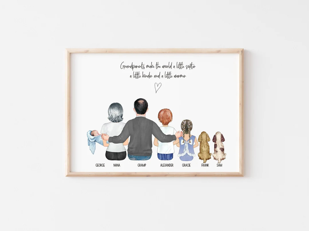 Personalised Grandparent Print , Family Portrait, Grandparents Gift , Family Prints , Family gift... | Etsy (US)