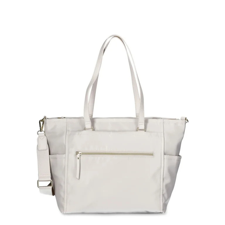 Time and Tru Women's Frankie Nylon Tote Bag, Pearly White - Walmart.com | Walmart (US)