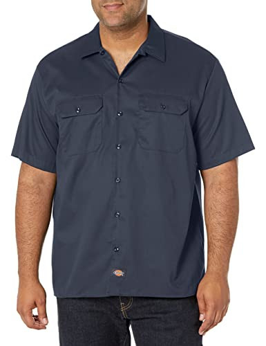 Dickies mens Short-sleeve Flex Twill Work button down shirts, Dark Navy, Large US | Amazon (US)