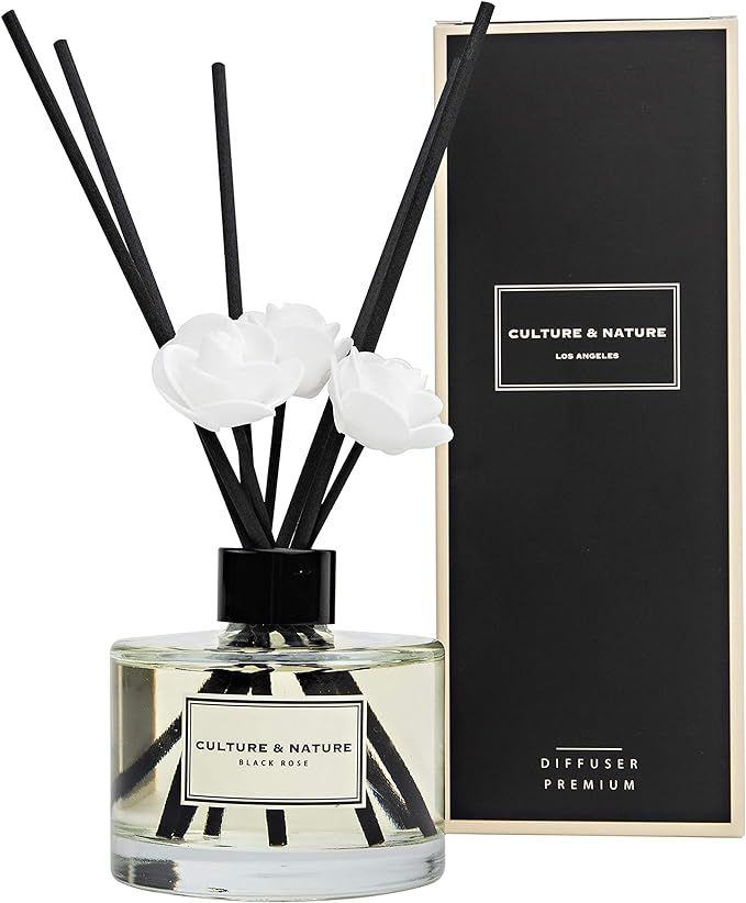 CULTURE & NATURE Reed Diffuser 6.7 oz ( 200ml ) Black Rose Scented Reed Diffuser Set | Amazon (US)