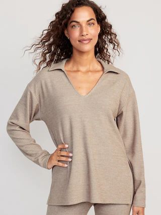 Rib-Knit Lounge Sweater for Women | Old Navy (US)