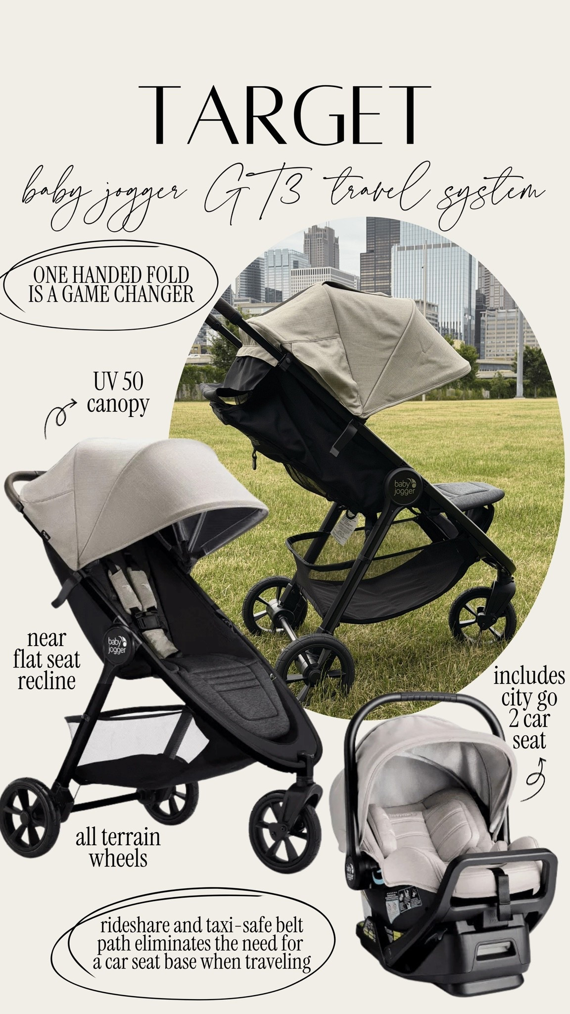 #ad The @babyjogger city mini® GT3 Travel stroller + car seat from @target is the perfect all terrain travel stroller for all ages from day 1! Can’t believe this price for such a good quality stroller + car seat. #TargetPartner #BabyJogger_Partner