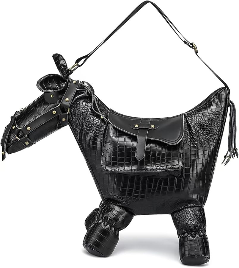 Men PVC Unique Novelty Western Cowboy Horse Shape Crossbody Shoulder Bag Steampunk Handbag Purse ... | Amazon (US)