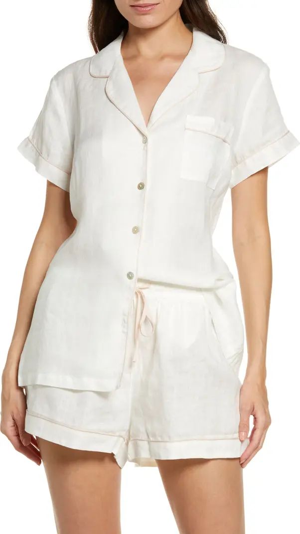 Homebodii Short Sleeve Linen Pajama Shirt | Nordstrom | Nordstrom