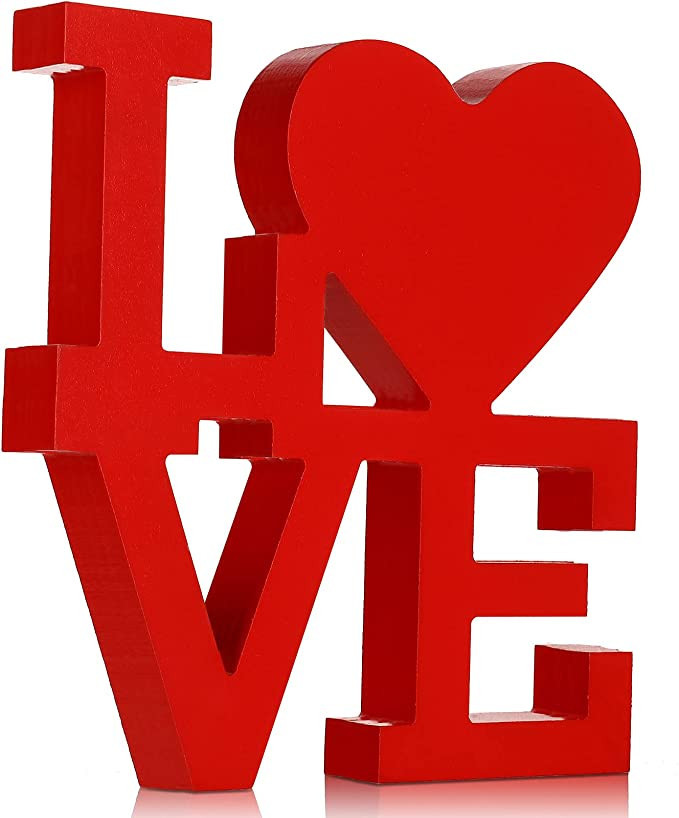 Maitys Valentines Love Signs for Home Decor Wood Love Decor Rustic Word Art Sculpture Freestandin... | Amazon (US)