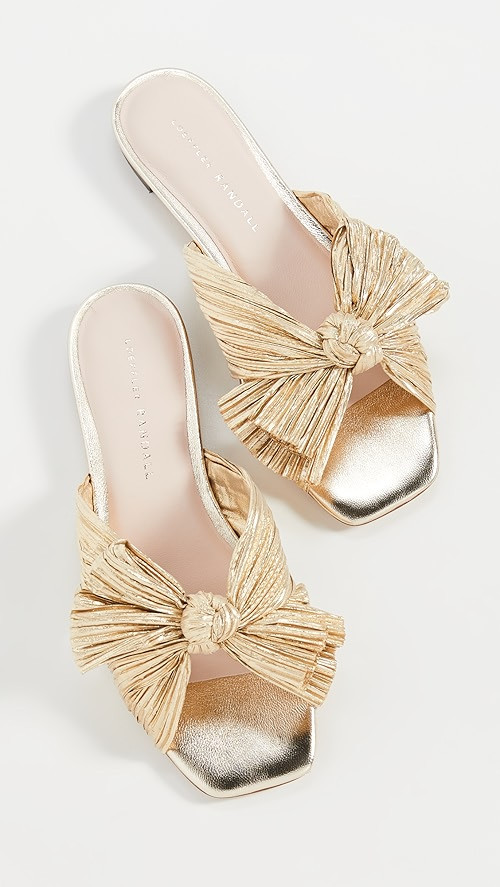 Daphne Pleated Bow Slides | Shopbop
