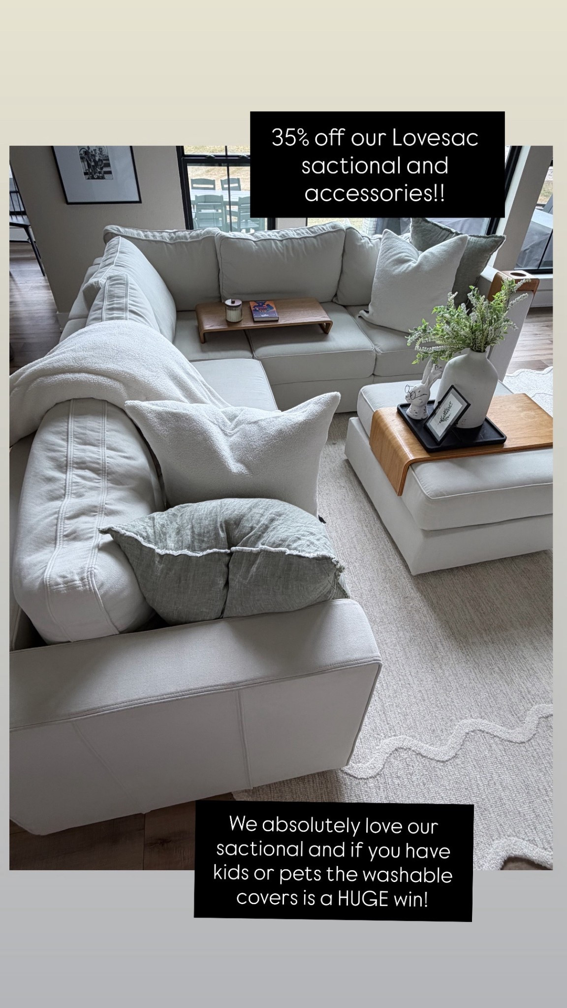 Last day to save sitewide at Lovesac! We highly recommend the sactional and the accessories! 

@lovesac 

#LTKdayinmylife #LTKSaleAlert #LTKHome