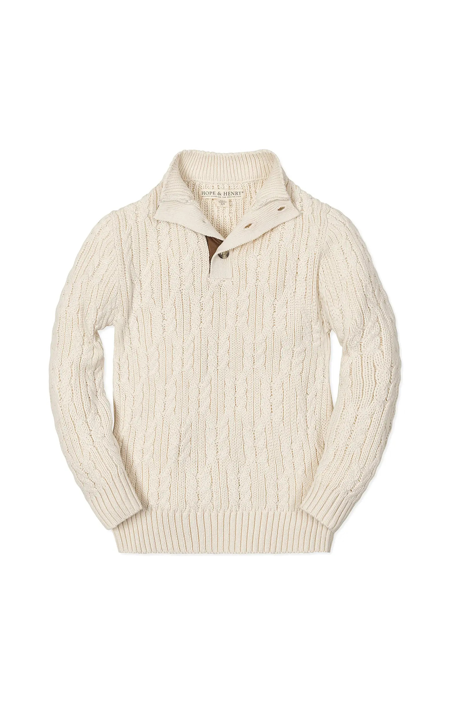 Kids' Organic Mock Neck Cable Sweater | Nordstrom