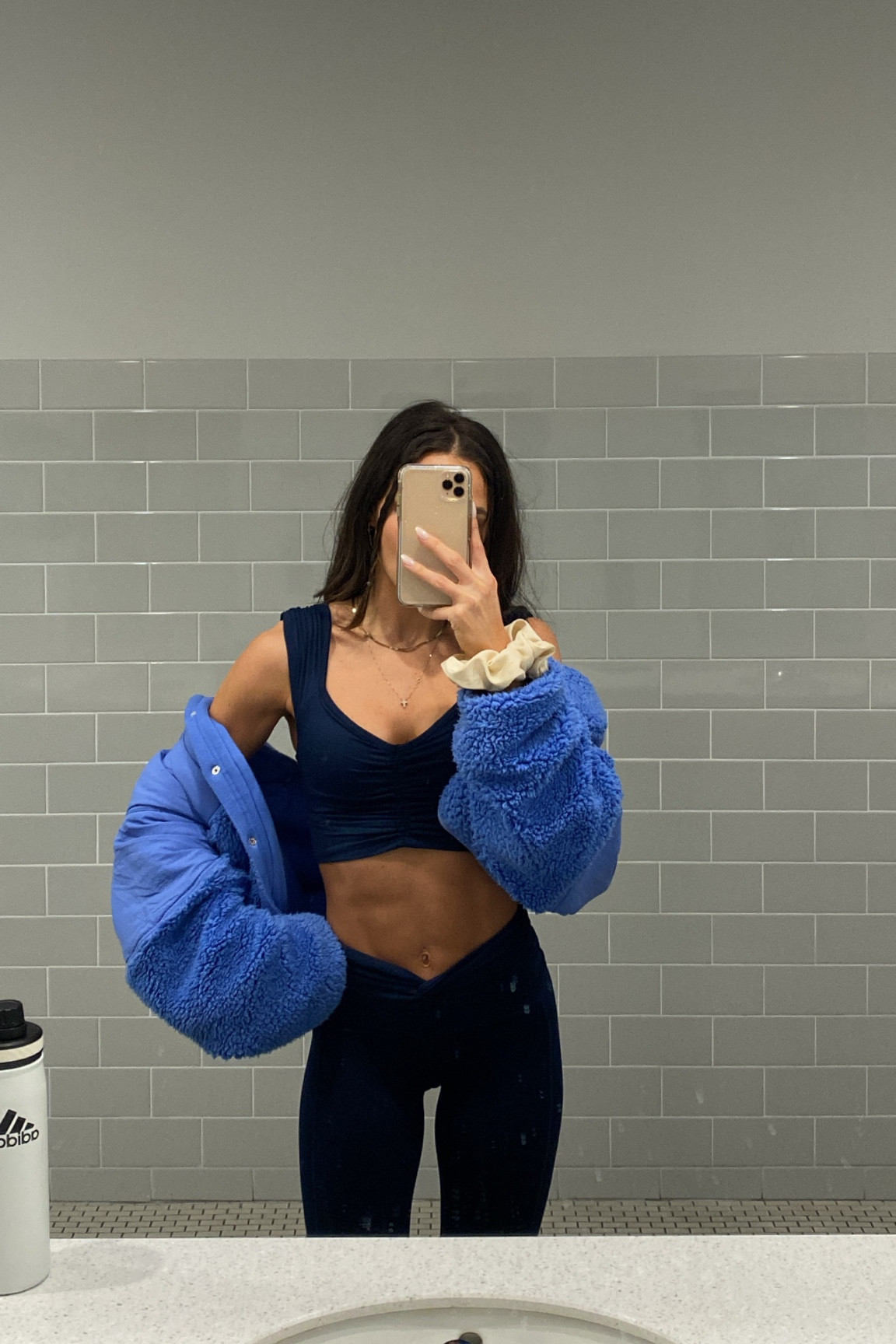 Xs in top & leggings & small in jacket (color is old from last year) 