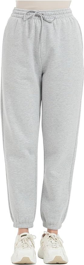 Tronjori Womens High Waisted Pull on Baggy Fleece Sweatpants Fall Winter Athletic Jogger Pants Lo... | Amazon (US)