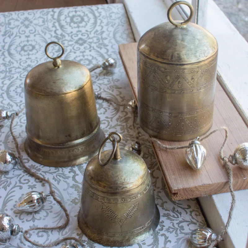 Freeport Park® 3 Piece Antique Brass Finish Bells Set & Reviews | Wayfair | Wayfair North America