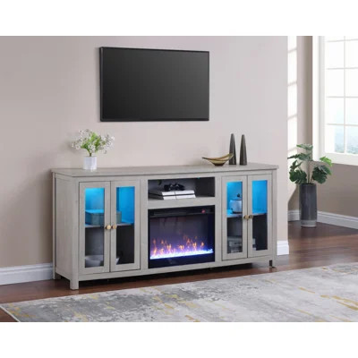TV Stand Console With Heater, LED Light And Shelves For Tvs Up To 65 | Wayfair North America