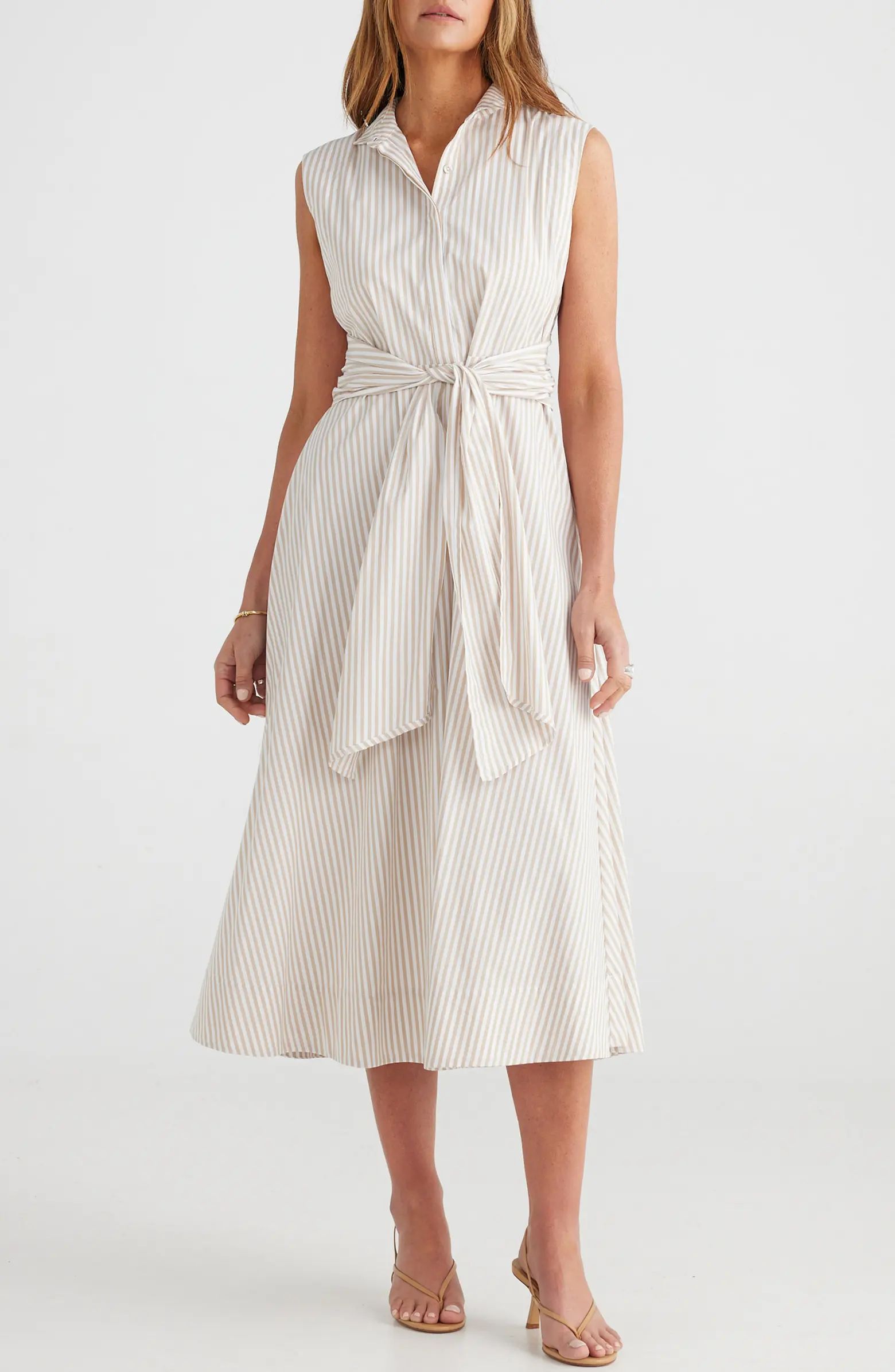 Delaware Stripe Sleeveless Shirtdress | Nordstrom