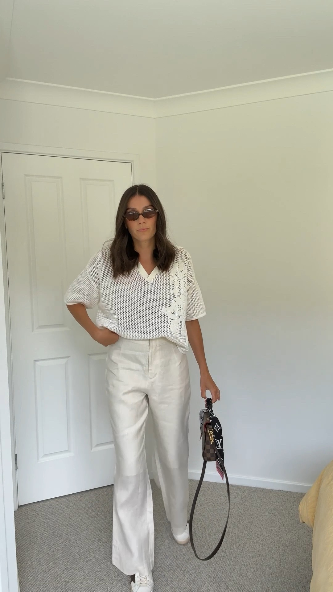 Relaxed spring outfit featuring a knitted v neck top and chic linen pants from Morrison x 

#LTKspring #LTKaustralia