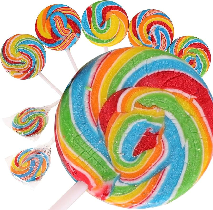 18-Pack Swirl Lollipop Bulk Candy Individually Wrapped I Kids & Toddler Snacks for Kids Party Fav... | Amazon (US)