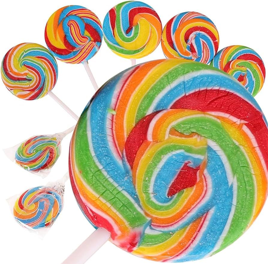 18-Pack Swirl Lollipop Bulk Candy Individually Wrapped I Kids & Toddler Snacks for Kids Party Fav... | Amazon (US)