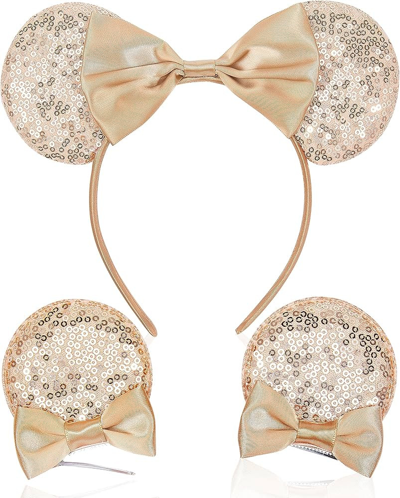 Akkya Mouse Ears Headband Hair Clips Accessories for Women Girl Kid Adult Birthday Party Princess... | Amazon (US)