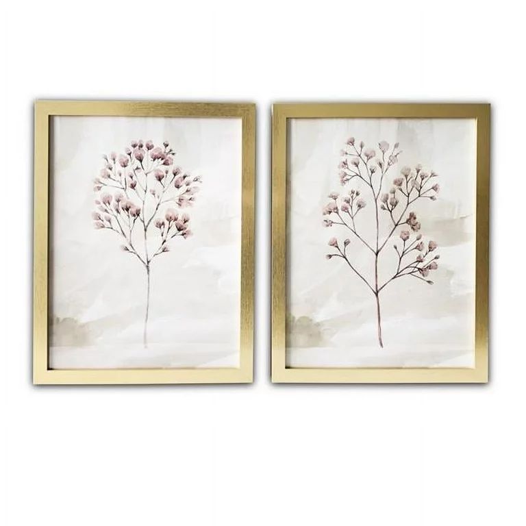 Blush Pink Branch Framed Wall Art - 2 Piece - Walmart.com | Walmart (US)