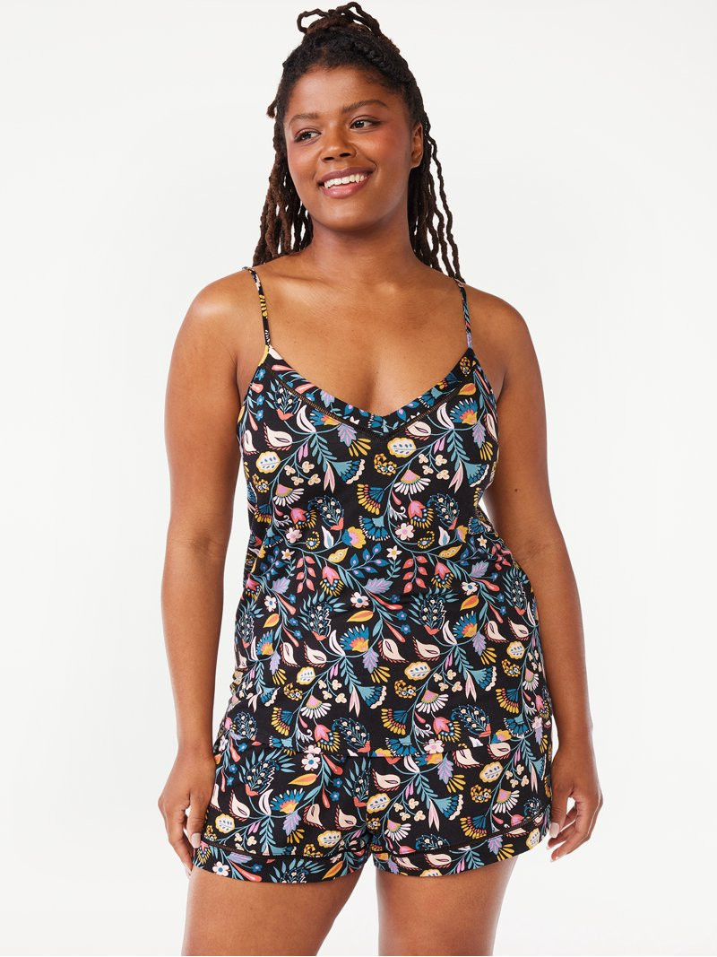Joyspun Women's Knit Camisole and Shorts Pajama Set, 2-Piece, Sizes S to 3X | Walmart (US)