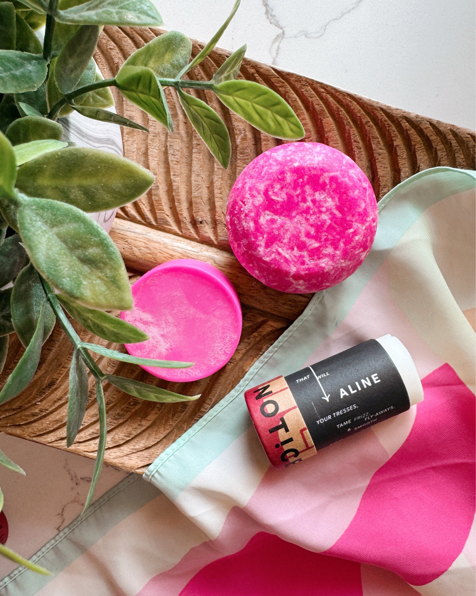 Just tried the ALINE system by @noticehairco and I’m pretty impressed.
It’s a 3-step, plastic-free hair care routine that’s as good for your hair as it is for the planet:
🧼 A shampoo bar that lathers beautifully
🧴 The first-ever conditioner bar that turns creamy in your hands
💧 A solid hair oil stick that smooths frizz + adds shine

This line is best used to tame frizz, flyaways & smooth

No bottles. No liquids. Super easy to pack for vacation. Sustainable, travel-friendly, and actually effective—yes please!

#LTKTravel #LTKBeauty #LTKFamily