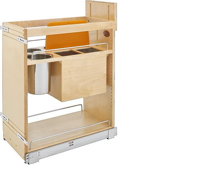 Rev-A-Shelf 448KB-BCSC-11C 11 Inch Base Pullout Kitchen Cabinet Organizer with 2 Universal Knife ... | Amazon (US)