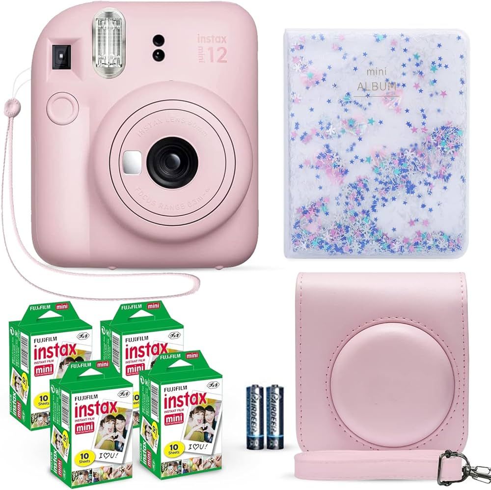 Fujifilm Instax Mini 12 Instant Camera Blossom Pink + Fuji Film Value Pack (40 Sheets) + Shutter ... | Amazon (US)